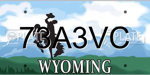 73A3VC Wyoming License Plate