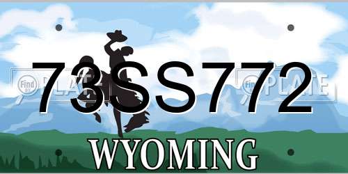 73SS772 Wyoming License Plate