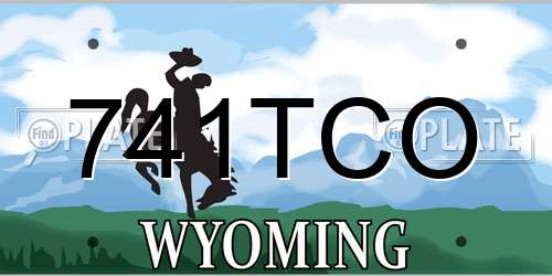 741TCO Wyoming License Plate