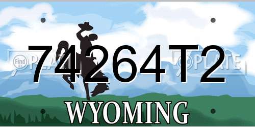 74264T2 Wyoming License Plate