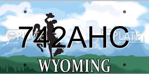 742AHC Wyoming License Plate