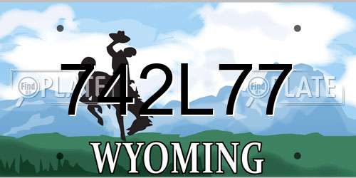 742L77 Wyoming License Plate
