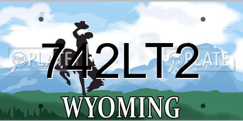 742LT2 Wyoming License Plate