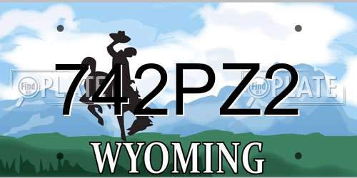 742PZ2 Wyoming License Plate