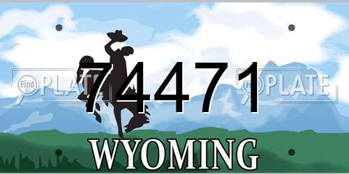 74471 Wyoming License Plate