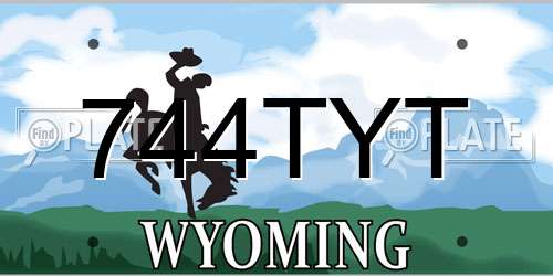 744TYT Wyoming License Plate