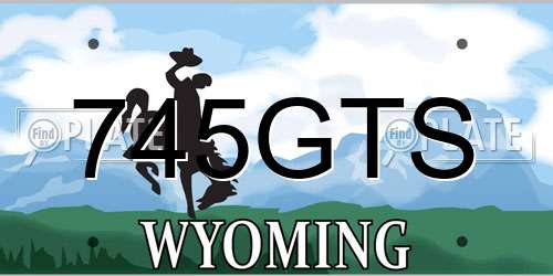 745GTS Wyoming License Plate