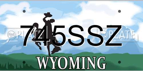745SSZ Wyoming License Plate