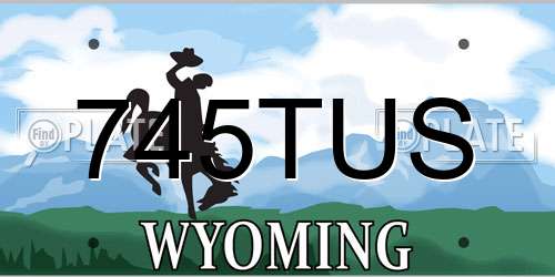 745TUS Wyoming License Plate