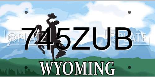 745ZUB Wyoming License Plate