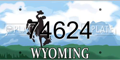 74624 Wyoming License Plate