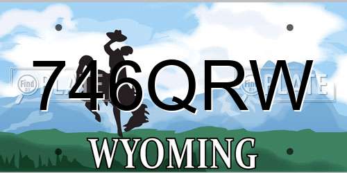 746QRW Wyoming License Plate