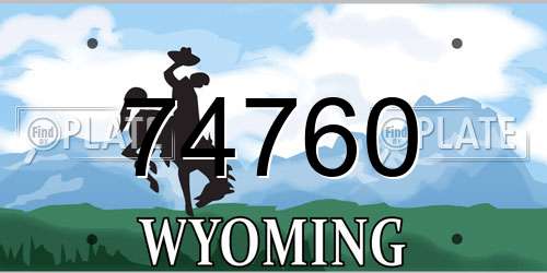 74760 Wyoming License Plate