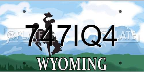 747IQ4 Wyoming License Plate