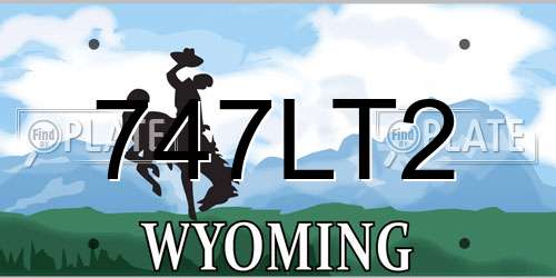 747LT2 Wyoming License Plate