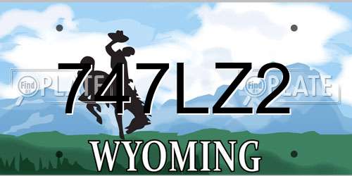 747LZ2 Wyoming License Plate