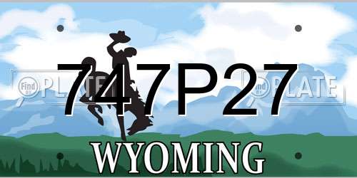 747P27 Wyoming License Plate