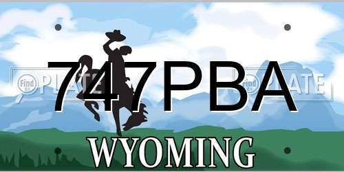 747PBA Wyoming License Plate