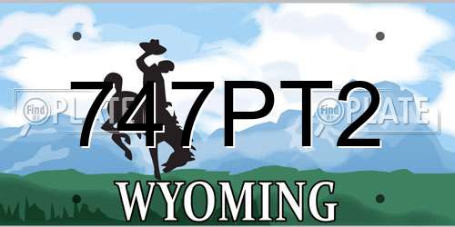 747PT2 Wyoming License Plate