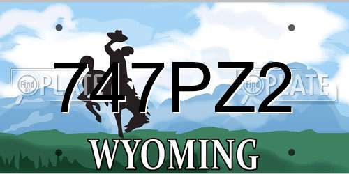 747PZ2 Wyoming License Plate