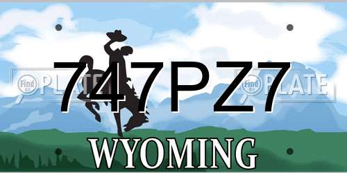 747PZ7 Wyoming License Plate