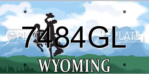 7484GL Wyoming License Plate