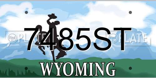 7485ST Wyoming License Plate