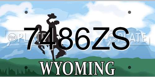 7486ZS Wyoming License Plate