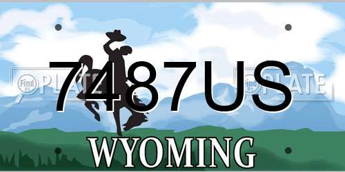 7487US Wyoming License Plate