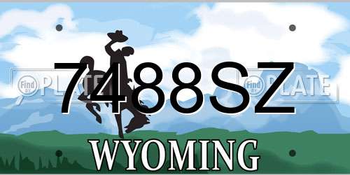 7488SZ Wyoming License Plate