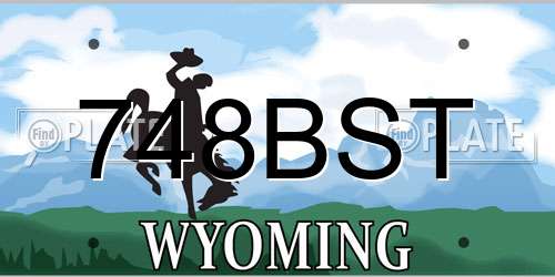 748BST Wyoming License Plate