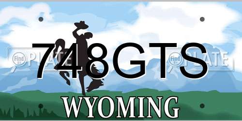 748GTS Wyoming License Plate