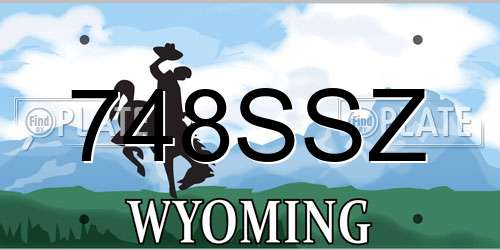 748SSZ Wyoming License Plate