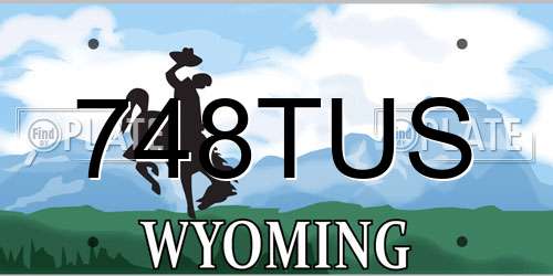 748TUS Wyoming License Plate