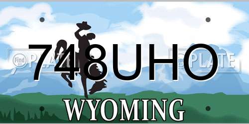 748UHO Wyoming License Plate