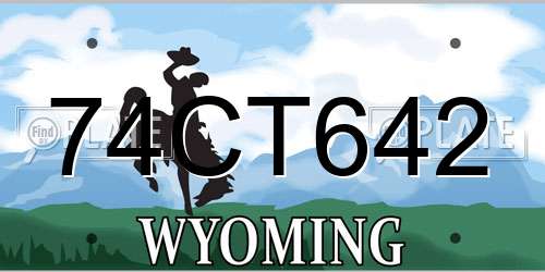 74CT642 Wyoming License Plate