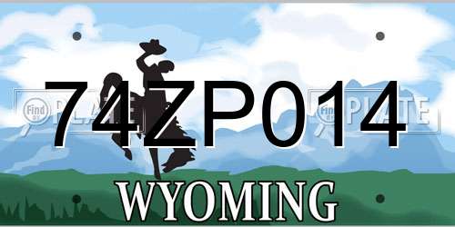 74ZP014 Wyoming License Plate