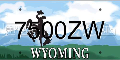 7500ZW Wyoming License Plate
