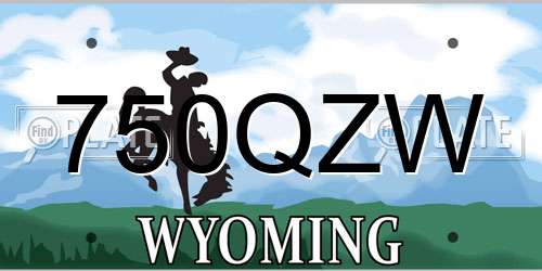 750QZW Wyoming License Plate