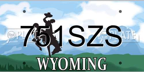 751SZS Wyoming License Plate