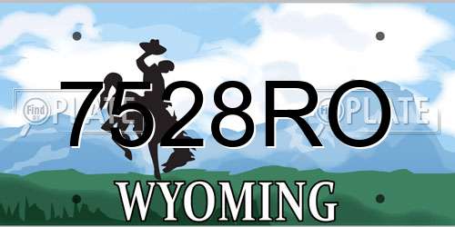 7528RO Wyoming License Plate