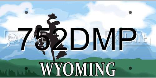752DMP Wyoming License Plate