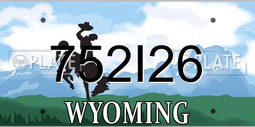 752I26 Wyoming License Plate