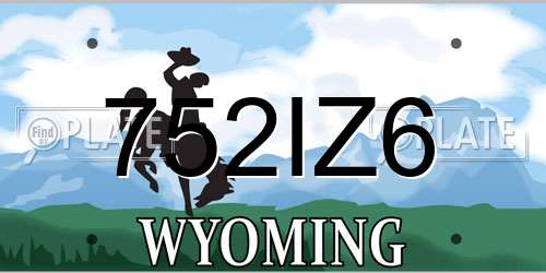 752IZ6 Wyoming License Plate