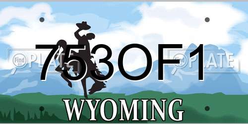 753OF1 Wyoming License Plate