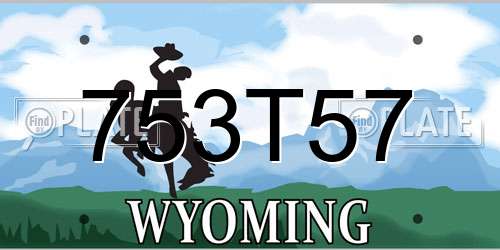 753T57 Wyoming License Plate