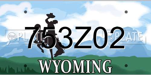 753Z02 Wyoming License Plate