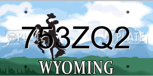 753ZQ2 Wyoming License Plate