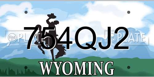 754QJ2 Wyoming License Plate