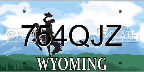 754QJZ Wyoming License Plate